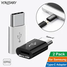 2 шт. USB C Мужской тип-c к Micro USB разъем OTG адаптер для samsung Galaxy S8 S9 S10+ Plus Note 8 9 A6s A30 A40 A50 A60 M30