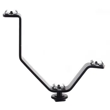

Portable Triple Hot Shoe V Mount Flash Bracket for Video Lights Microphones Monitors to Cameras Camcorders