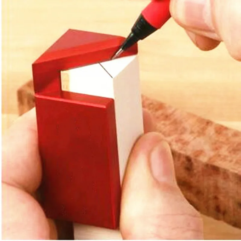 

45 Degree Circular Midline Scriber Line Drawing Tool Right Metric System Gauge Angle Round Woodworking for Carpenters Ruler