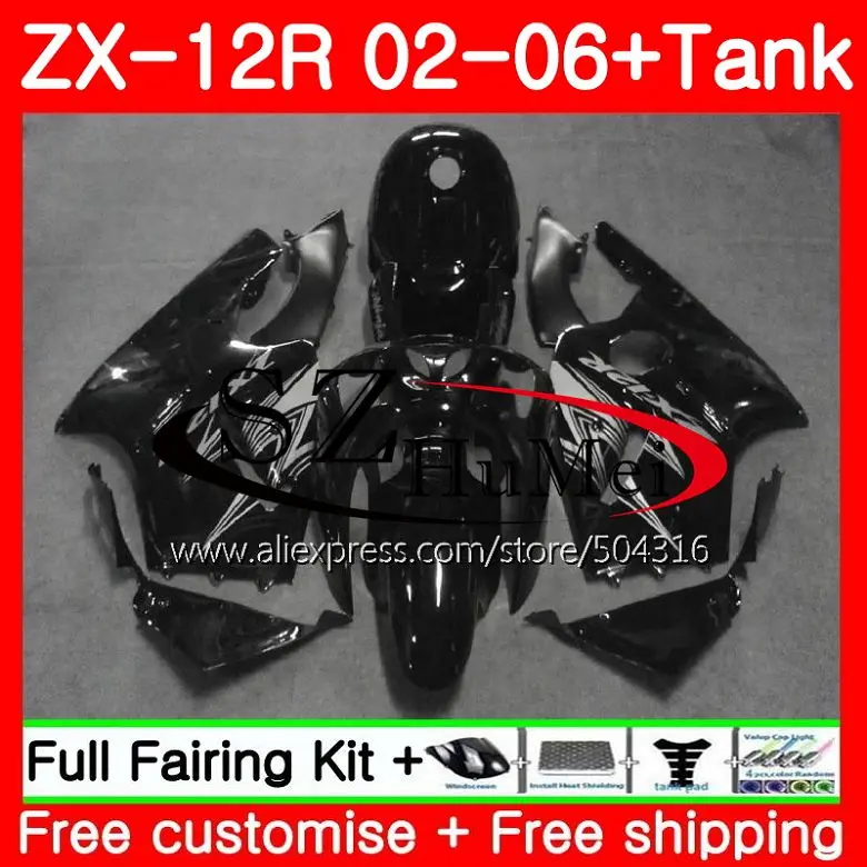 

Injection For KAWASAKI NINJA ZX-12R ZX1200 CC gloss black 24HS12 ZX12R 02 03 04 05 06 ZX 12R 2002 2003 2004 2005 2006 Fairings