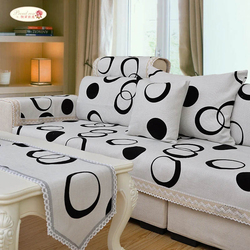 

Proud Rose Flock Printing Sofa Cushions Back Cover Towel Pillowcase Sofa Cover Sectional Sofa Armrest Towel