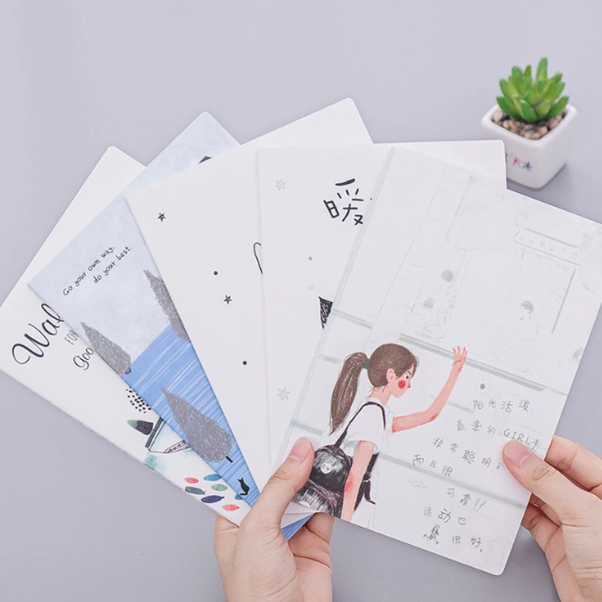 

1pcs/lot Cute Korea Small Fresh Soft 32k Car line A5 notebook Min Diary Notebook Stationery Student Supplies