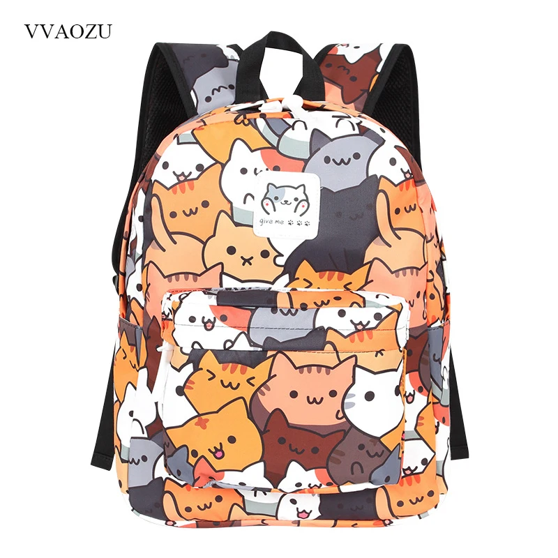 Koop Anime Neko Atsume Vrouwen Rugzak Cartoon Mochila voor Meisjes Jongens Travel Rugzak Leuke Kat Afdrukken Schoudertas voor Tiener