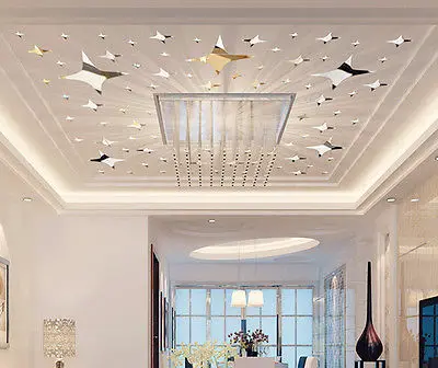 39pcs Le Stars Ceiling Decor Crystal Reflective Diy Mirror 39pcs Le Stars Ceiling Decor Crystal Reflective Diy Mirror Effect Wall Stickers Home Tv Background In From Garden On