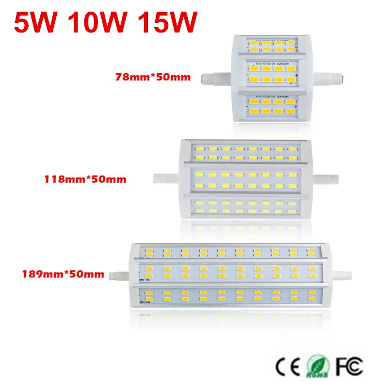 Светодиодная лампочка R7S AC85 265V J78 J118 J135 J189 15 Вт 10 5 светодиодные фонари|lamp r7s|led lightled