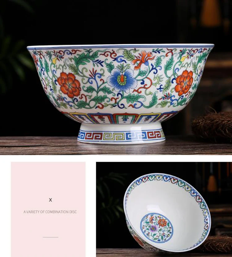 6 дюймов Цзиндэчжэнь роскошный рамен чаша набор фарфоровой керамической посуды посуда суп миски для риса искусство контейнер как Декор ремесла подарки