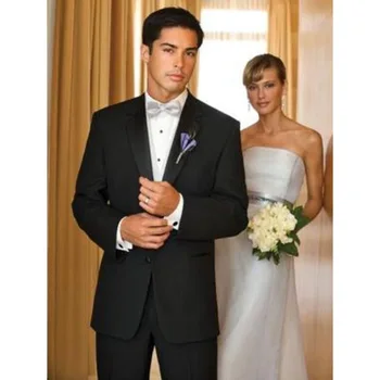 

New Rushed Terno Custom Made Groom Tuxedos Business Slim Man Suit Wedding Party Formal Suits Groomsman Men (jacket+pants+vest)