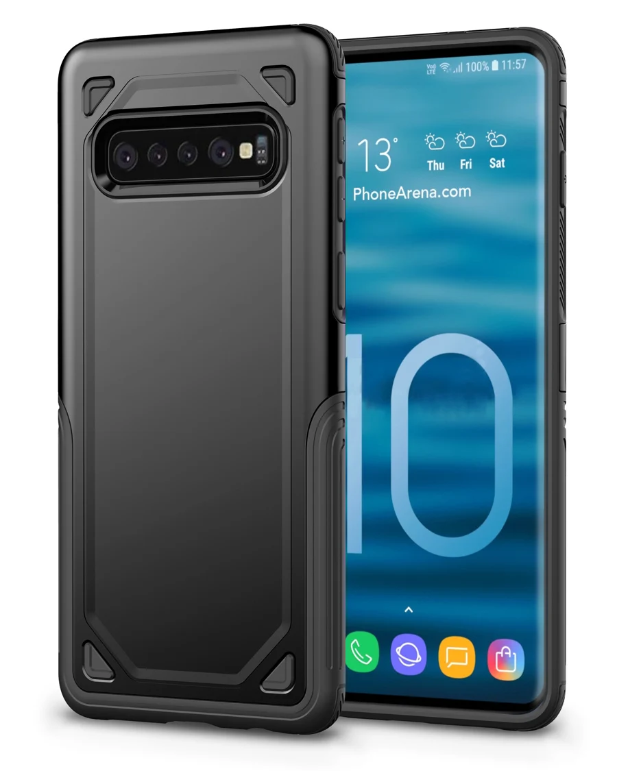 IQD чехол для samsung Galaxy S10e S10 S9 S8 Plus Note 9 8 чехол тонкий Гибридный ТПУ противоударный резиновый защитный чехол для телефона - Цвет: Black