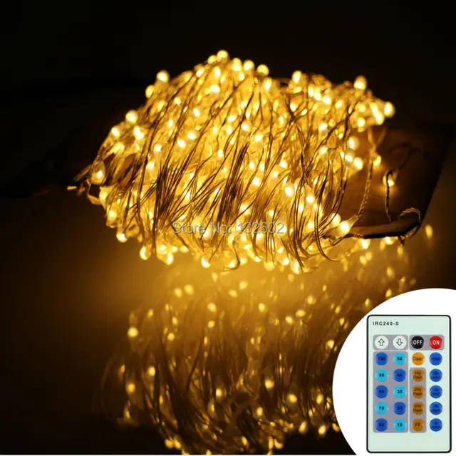 99ft 30m 300 Leds Silver Wire Warm White Led String Lights Starry 99ft 30m 300 Leds Silver Wire Warm White Led String Lights Starry Fairy 12v Adapter Wireless Remote
