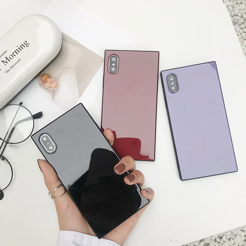 Мягкий ТПУ чехол для iPhone X 7 8 Plus квадратный силиконовый ультра тонкий телефона Xs Max
