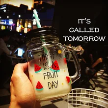 Новинка кувшин для сока, Баночки, лимонный дизайн, винтажная соломенная чашка, бутылка для воды, 455 мл, посуда для напитков, стеклянная кружка, бар, вечерние принадлежности