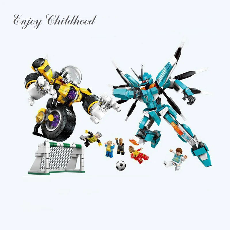

938pcs Enlighten Super Soccer Penalty Shootout Robot Building Blocks Bricks Educational Toys Children Gift Christmas Legoings