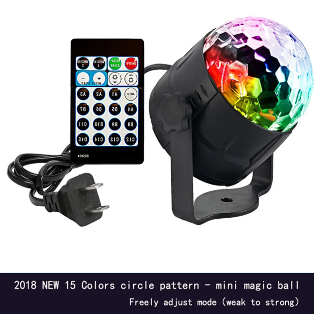15 цветов, маленький волшебный шар, Светодиодный прожектор для сцены, дискотек, дискотек, магический шар, цветные яркие огни, лазерный свет 2019