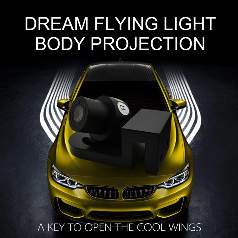 2Pcs Angel Wings Car Welcome Light Shadow Light Projector LED Door