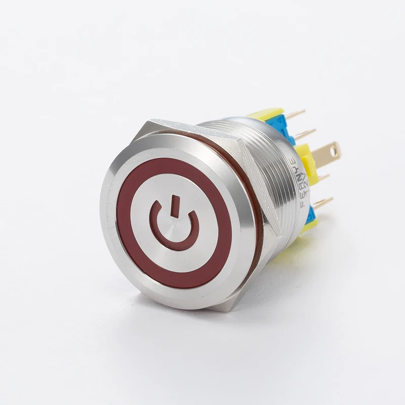 22 мм металлический водонепроницаемый кнопочный переключатель самоблокирующийся/кнопочный переключатель с Led светильник из нержавеющей стали кнопочный переключатель