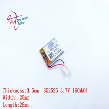 

3.7v lithium battery polymer 352525 352323 160mah Liter energy bluetooth headset speaker small toy smartwatch
