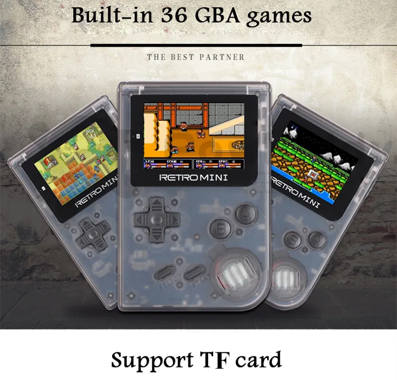 

Mini game console children's puzzle nostalgic handheld game player built-in 36 games support TF extension and video