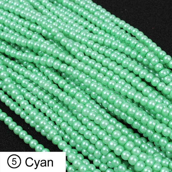5 Cyan Микс 4 цвета/6/8/10 мм искусственный жемчуг бусины Стекло Круглый Свободные Spacer Бусины установки Бисер провод для ювелирных изделий - Цвет: 5 Cyan