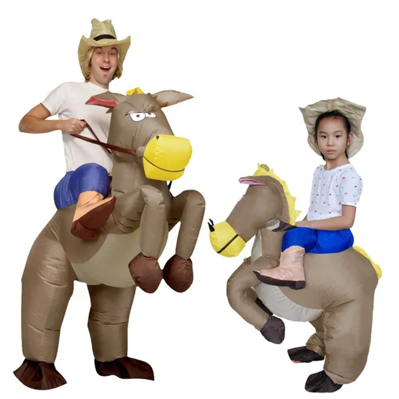 Kids Adult Carnival Purim Costume Inflatable Donkey Costume Fan Operated Adult Cosplay Animal Rider Kids Adult Carnival Purim Costume Inflatable Donkey Costume Fan Operated Adult Cosplay Animal Rider