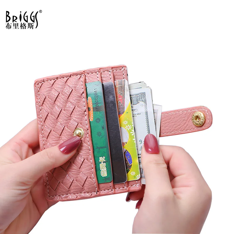 

BRIGGS Casual Leather Women Wallets Hasp Coin Holder Small Purse Lady ID Card Holder Cute Girl Wallets Mini Card Wallet