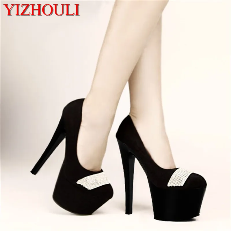 

Sexy thin heels 15 cm high heels, model stage show performance, sequins decoration, banquet use single shoes