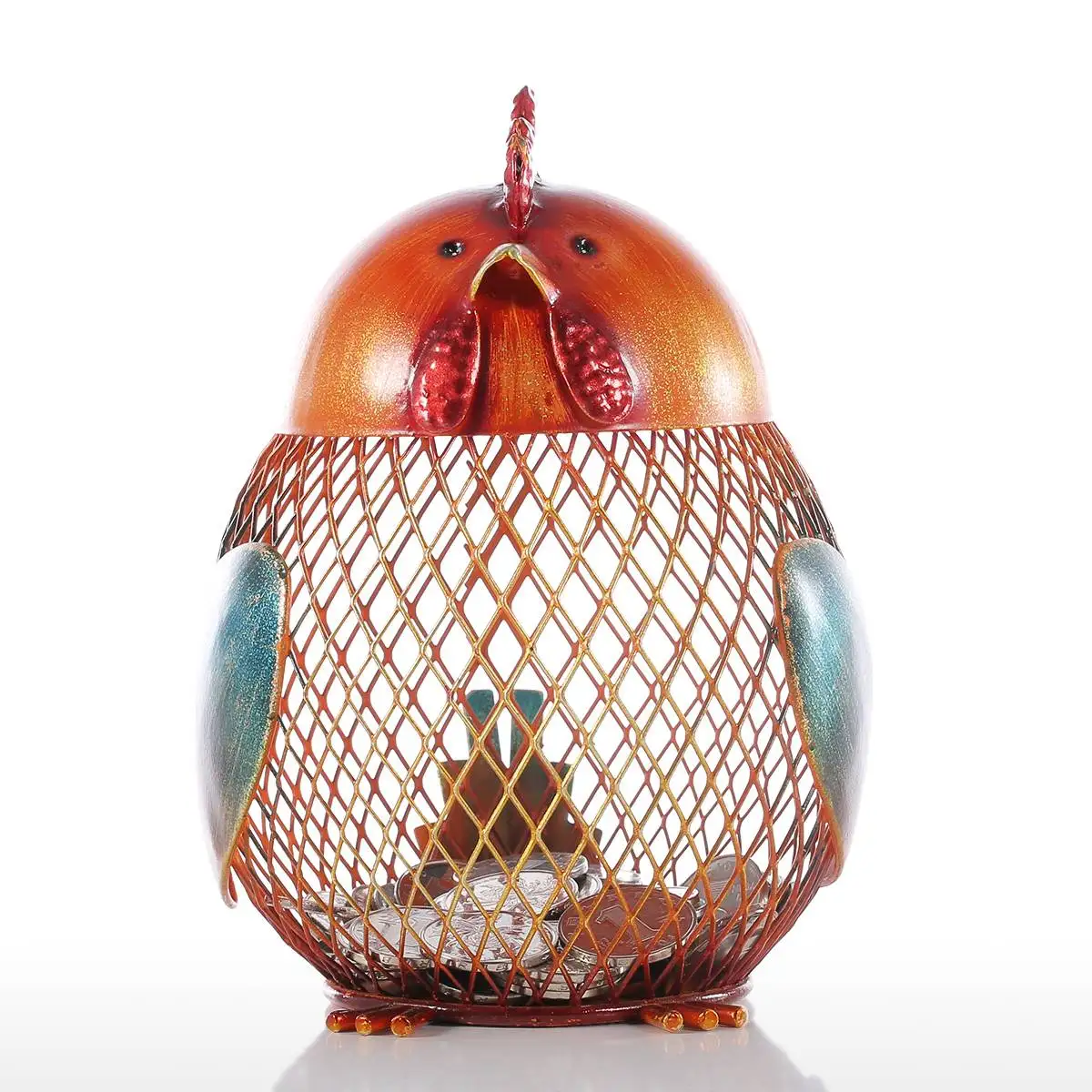 

Tooarts Money Box Lovely Animal Chicks Coin Box Craft Modern Mini Piggy Bank Figurine Metal Home Decoration Accessories Gift