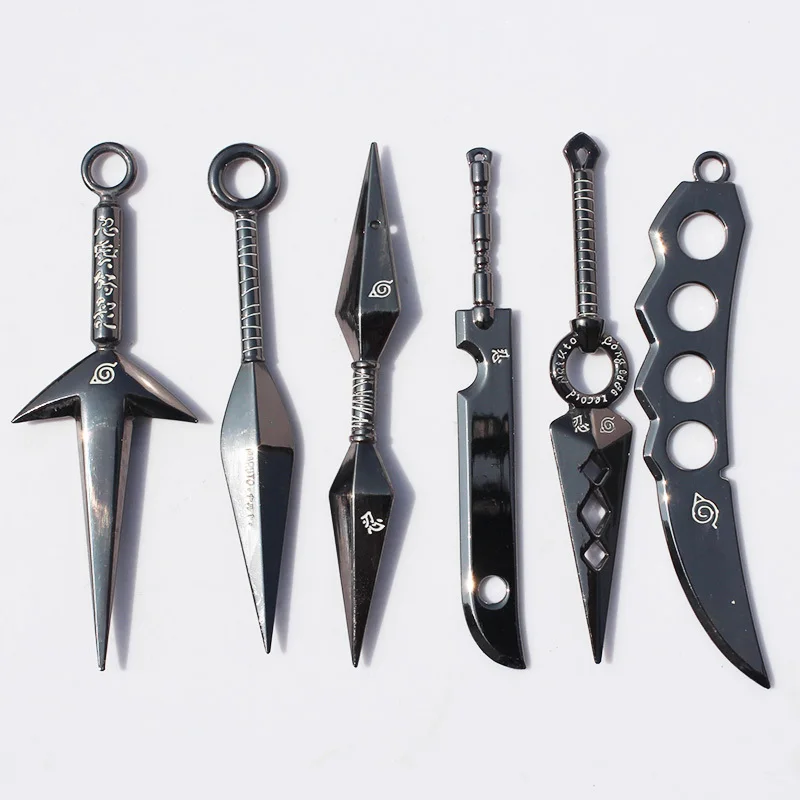 Naruto Mini Metal Weapons Model Hatake Kakashi Deidara Cosplay Toys 7 Pcs//set