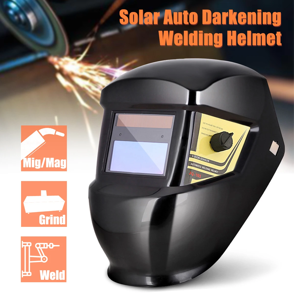 

Auto Darkening TIG MIG MMA Welding Solar Mask Helmet Adjustable Soldering Weldering Cap Light Head Weld Lenses