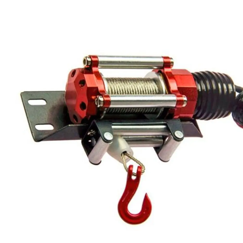 

hot! Metal Steel Wired Automatic Simulated Winch with Switch for 1/10 Traxxas HSP Redcat HPI TAMIYA Axial SCX10 RC4WD D90 RC Car