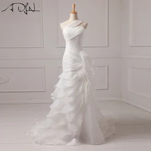 ADLN Русалка Свадебные платья с многоуровневой юбкой суд Поезд одно плечо органза свадебные платья Robe de Mariee Индивидуальные