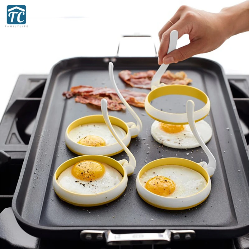 2pcs/set Circular Silicone Fried Egg Shaped Pancake Maker Cheese Egg