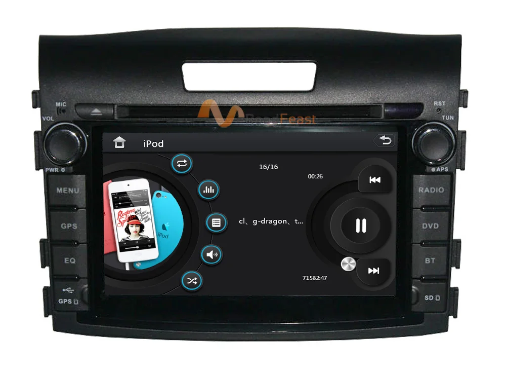 RoadRision Автомобильная dvd-магнитола gps автомобильный dvd-плеер мультимедийная навигация для Honda CRV 2012- с Bluetooth, IPOD Canbus