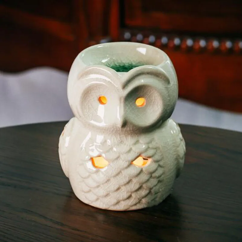 Ceramic Aromatherapy Burner Owl Aroma Oil Lamp Gifts And Crafts