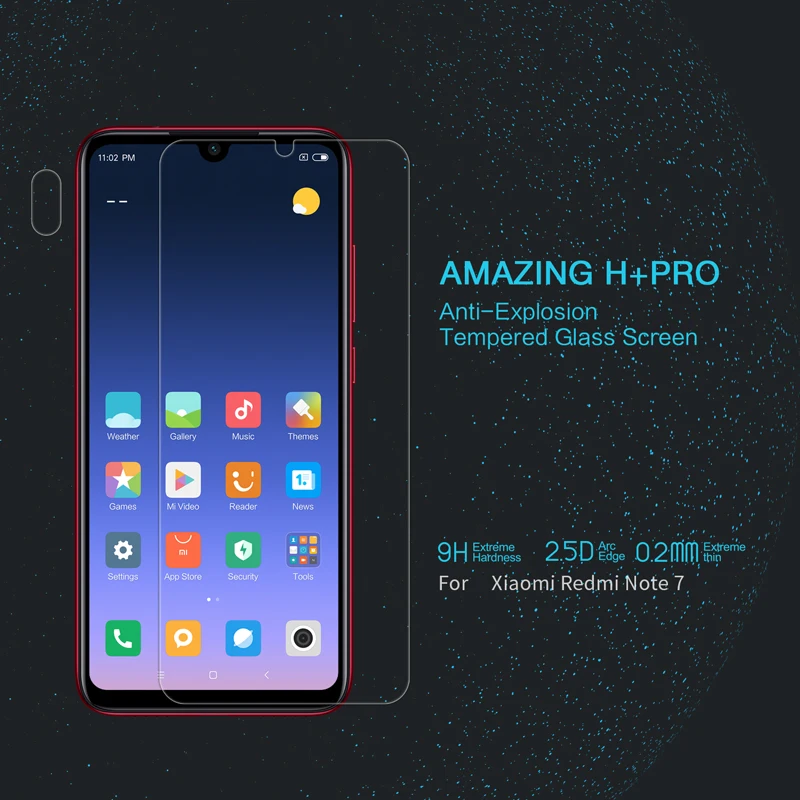 0,2 мм стекло для xiaomi redmi note 7 Nano пленка Nillkin h+ pro Защита экрана для redmi note 7 закаленное стекло олеофобное покрытие