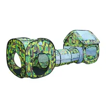 Портативный 3-в-1 туннель игровой домик Игровая палатка игрушка для детей для ношения в помещении, открытый сад весело Армейский зеленый