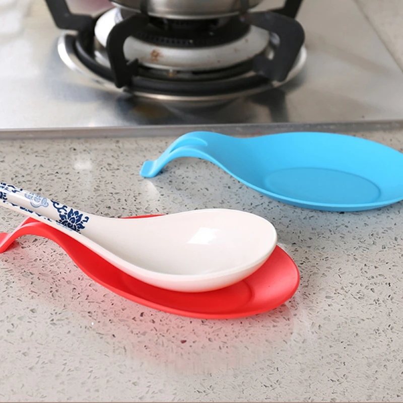 Silicone Spoon Rest Heat Resistant Teabag Kitchen Utensil Holder
