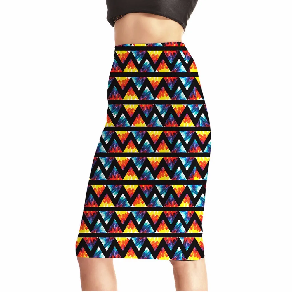Skirts Sexy Fashion High Waist Straight&Wavy Line women's 3D Print