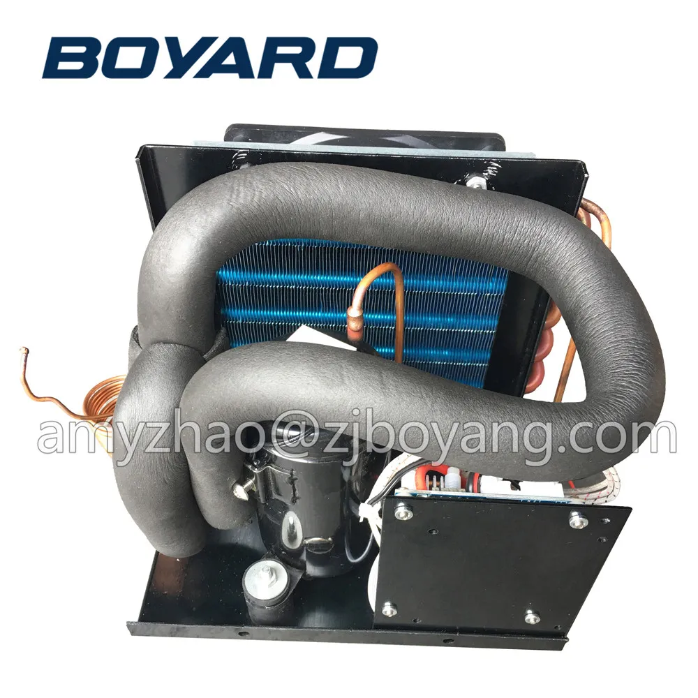 R134a DC 24v mini condensing unit micro condenser for boat