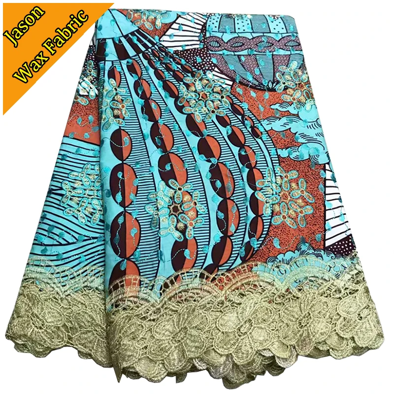 Newest Embroidery African Wax Lace Ankara Style Fabric For Party Dress High Quality Water Soluble Mix ZQ | Дом и сад