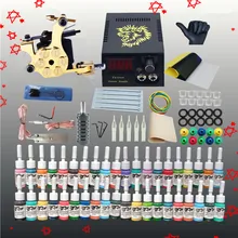 Набор татуировок полный набор татуировочное оборудование татуировочная машинка запасные чернила цифровой ЖК-источник питания Начинающий полный набор для татуировки