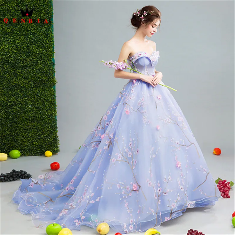 QUEEN BRIDAL Evening Dresses Ball Gown Sweetheart Flowers Fluffy Luxury Prom Party Dress Evening Gown 2018 Vestido De Festa JW32 QUEEN BRIDAL Evening Dresses Ball Gown Sweetheart Flowers Fluffy Luxury Prom Party Dress Evening Gown 2018 Vestido De Festa JW32