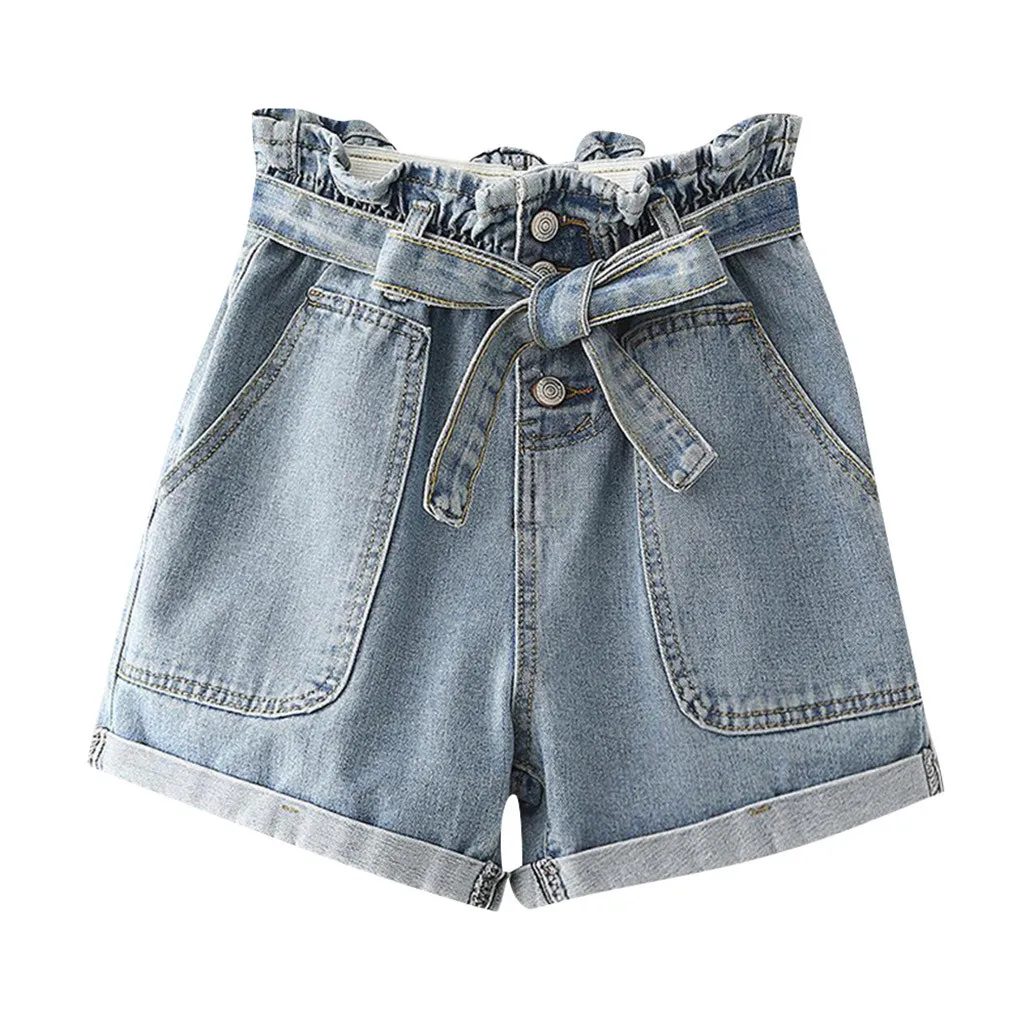 

Pants Women Plus Size Calca Feminina Skinny Jeans Woman 2019Bow Butto Big Pocket Loose Denim Casual Small Cotton Short Pants Z4