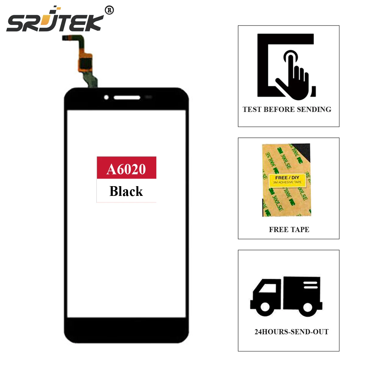 

Srjtek 5.5" For Lenovo Vibe K5 Plus A6020 A6020a40 A6020a46 K5 Touch Screen Digitizer Sensor Outer Glass + Free Adhesive