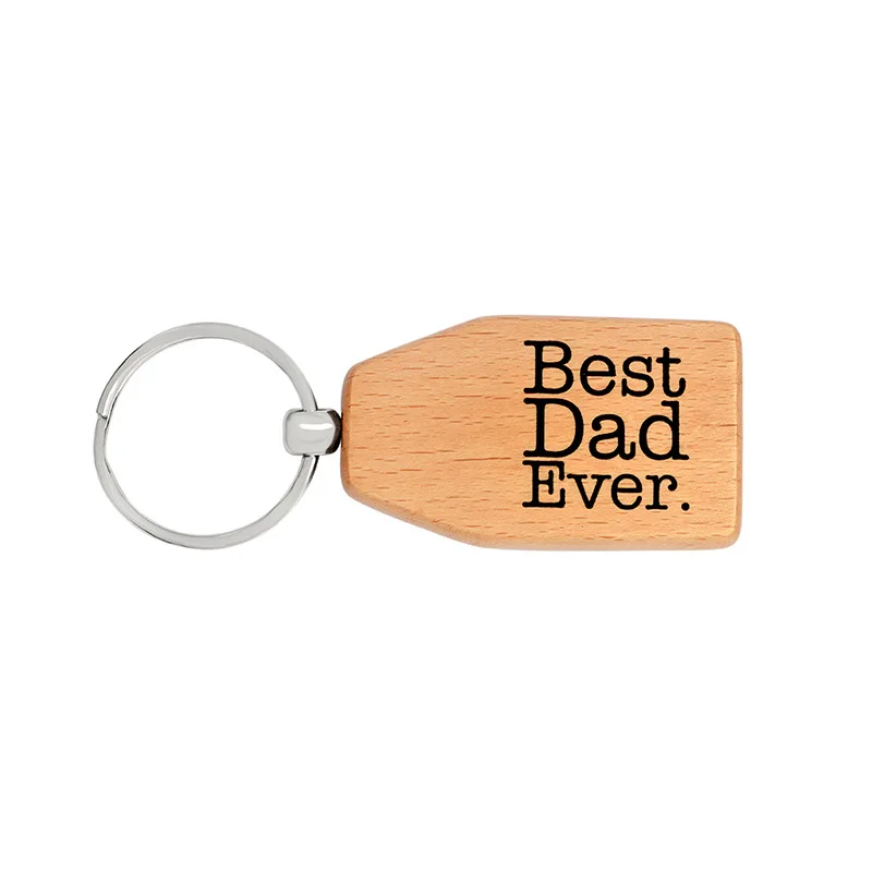 

Hot Sale Customized Wood Keychains PAPA/DAD/GRANDPA LOVE YOU MORE Car Key Ring Wooden Key Tags Sovenier Gifts