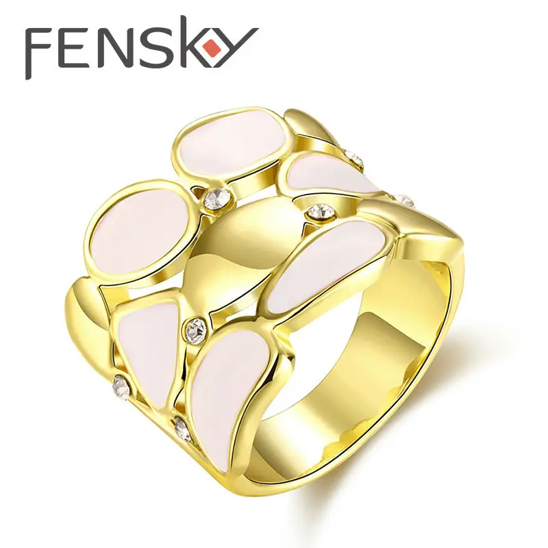 fensky hot sale western style women elegant rose gold color zircon wide party rings for mother - Western Style Wedding Rings fensky hot sale western style women elegant rose gold color zircon wide party rings for mother - Western Style Wedding Rings