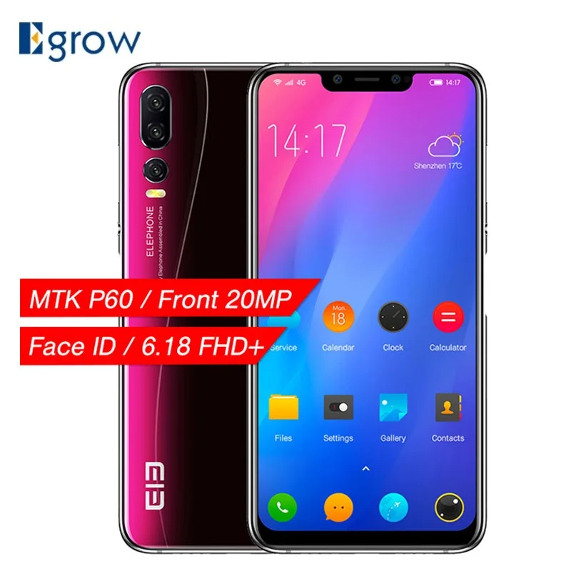 Elephone A5 6.18'' Face Unlock Smartphone Android 8.1 4GB 64GB Quad Core 4000mAh 12MP+20MP OTG Fingerprint 4G LTE Mobile Phone Elephone A5 6.18'' Face Unlock Smartphone Android 8.1 4GB 64GB Quad Core 4000mAh 12MP+20MP OTG Fingerprint 4G LTE Mobile Phone