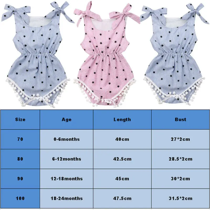 Одежда для новорожденных мальчиков и девочек от 0 до 24 месяцев Детский Летний Полосатый сарафан, комбинезон с кисточками, Повседневная Милая одежда, Sunsuit для новорожденных