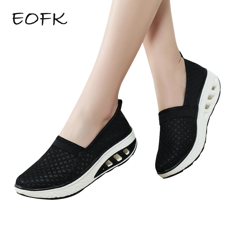 

EOFK Summer Women Flat Platform Shoes Woman Soft and Light Weight Casual Air Breathable Shoes Slip On Womens Shoes zapatos mujer