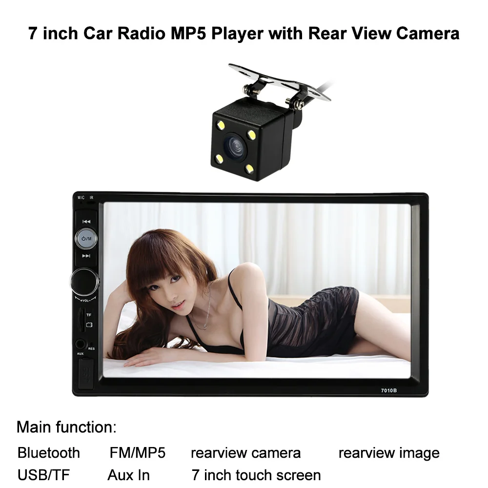 7"2Din universal Car Multimedia Video Play Tap PC Tablet USB/TF FM Aux Input/Rear View Camera Radio Stereo Video Player(No DVD)