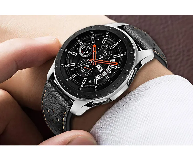 Ремешок 22 мм для samsung gear S3 Frontier galaxy watch 46 мм SM-R800 часы huawei gt huami amazfit ремешок из натуральной кожи